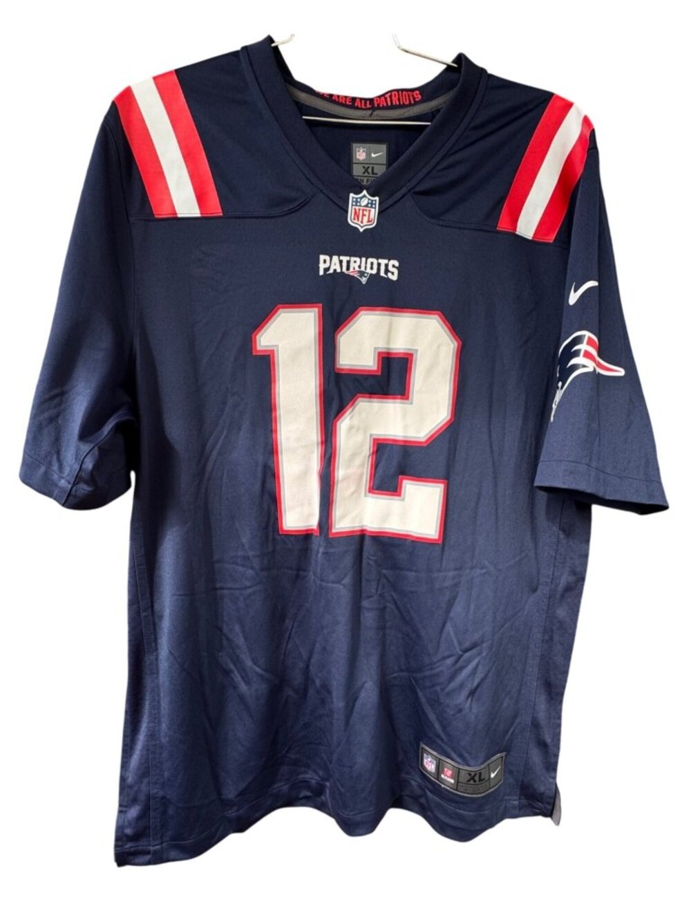 Nike Mens XL Tom Brady New England Patriots Navy Blue NFL Football Jersey 12